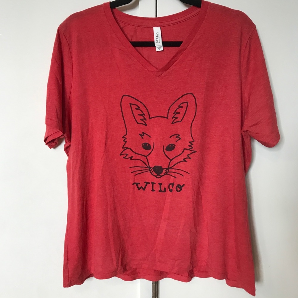 Wilco Loose-Fit V-Neck Salmon Pink T-Shirt